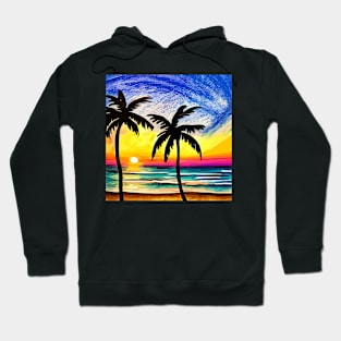 Palmy beach passion vector Hoodie